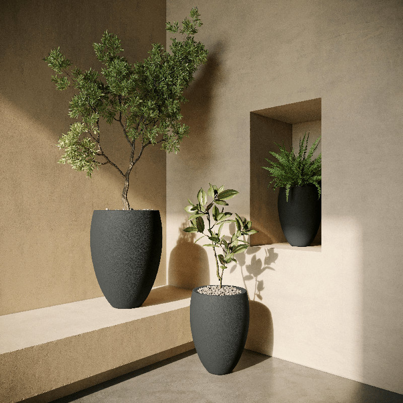 Brandy Concrete Planter, 23" H x 18" W x 18" D, French Gray