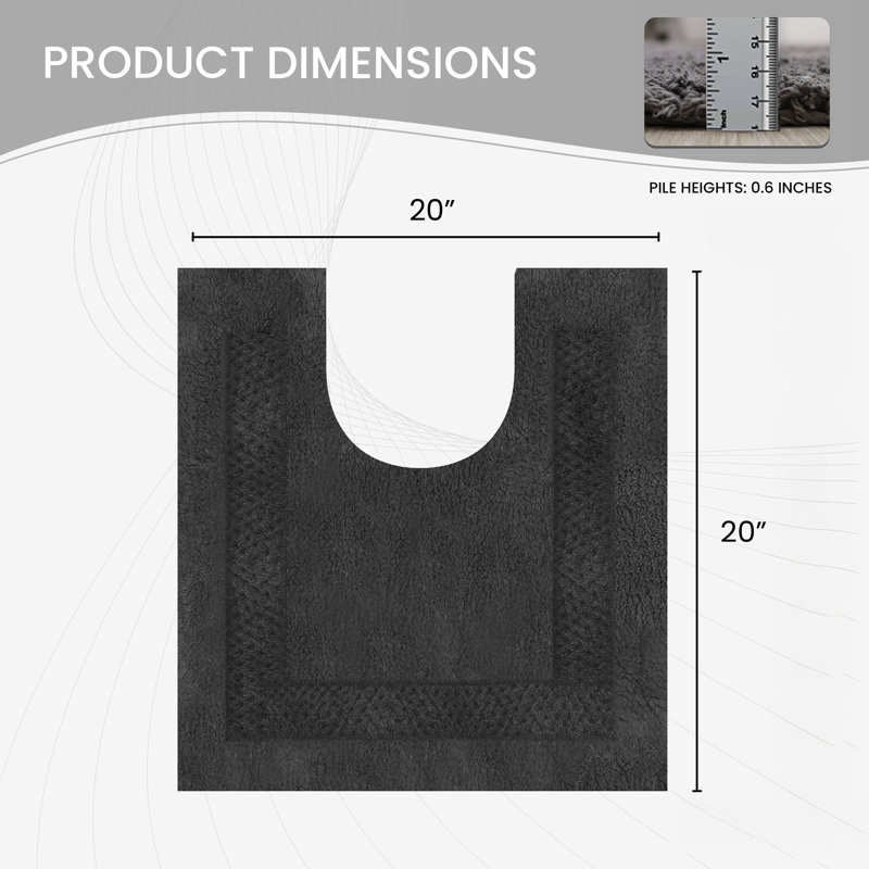 Classy Absorbent Cotton Soft Contour Rug, Gray