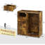 Commode de chambre à coucher avec support suspendu, commode de rangement à 4 tiroirs avec lumières DEL et station de charge USB-1845070028