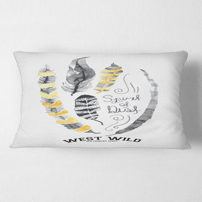 Ethnic Plume Feathers Rectangular Pillow Cover & Insert