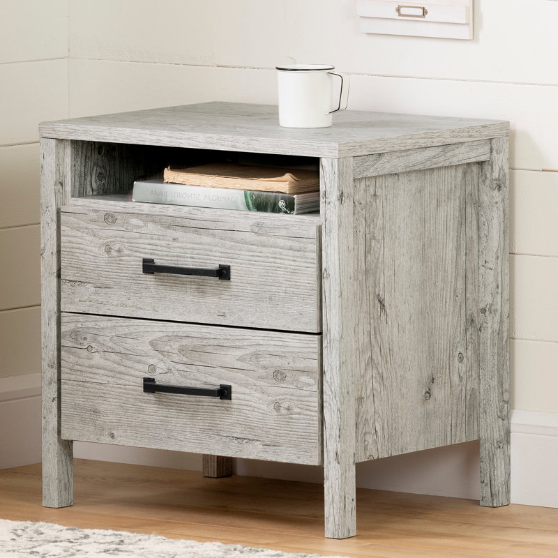 Gravity 2 - Drawer Nightstand, Seaside Pine/Black