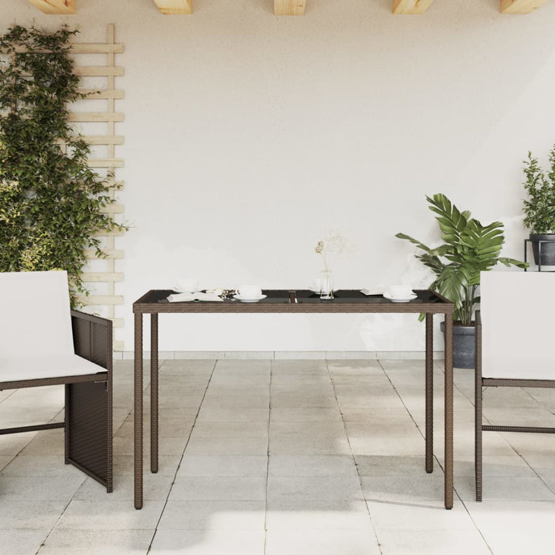 Pereno Rectangular Outdoor Dining Table , 115cm cm W 54cm cm D, Brown