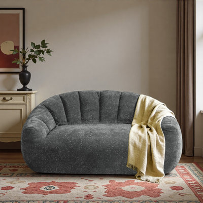 Bear Paw Sofa,Comfy Beanbag Chair with Spacious Design Oversized Bean Bag Sofa with Armrest with Filler for Living Room Bedroom.Shiny Silver Thread Faux Fur Plush