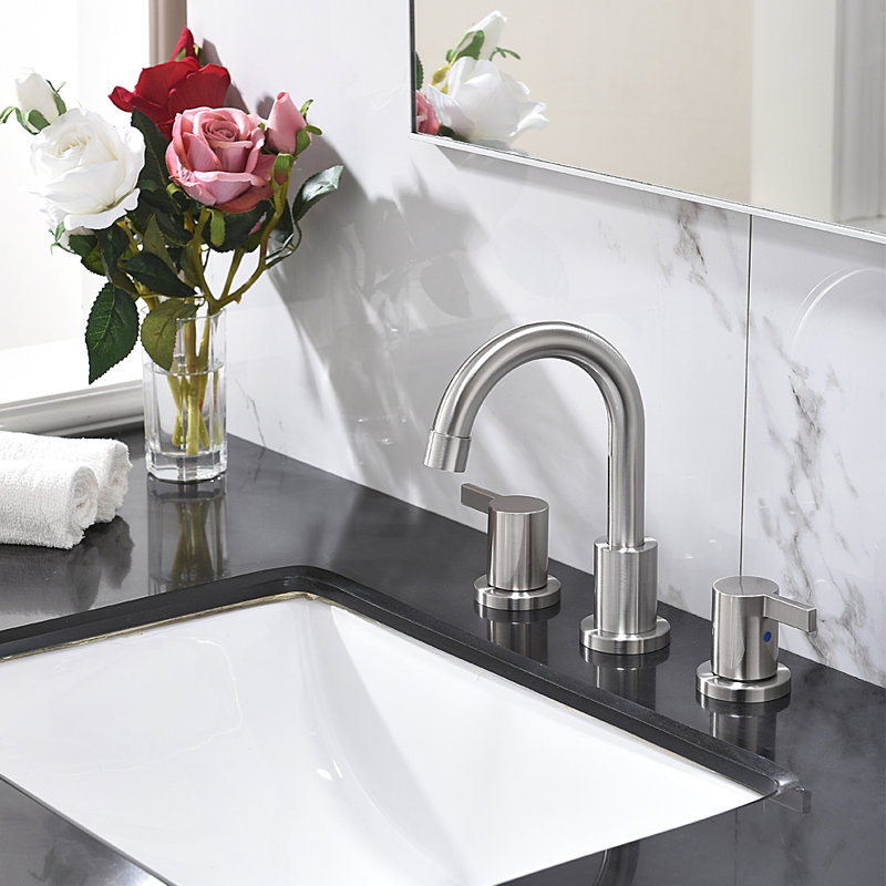 2-handle Bathroom Faucet with Drain Assembly, Brushed Nickel