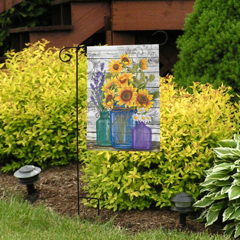 Rustic Sunflowers Summer Garden Flag