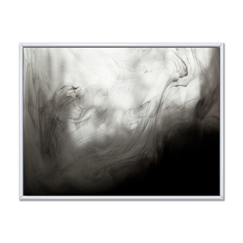 Abstrait gris tourbillonnant fumée - décoration murale moderne en toile
