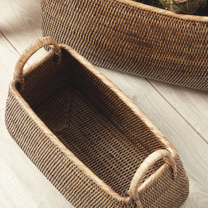 Handmade Seagrass Basket With Handles - Set of 2