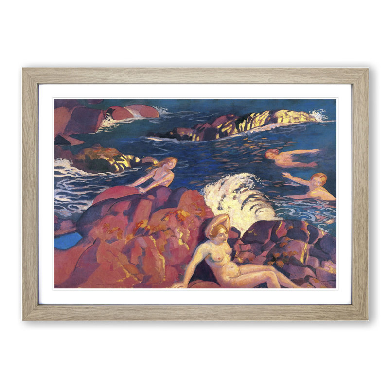 Wave by Maurice Denis - Picture Frame Painting, 36cm H x 48cm W x 2cm D, Oak