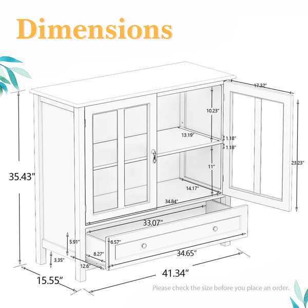 Latitude Run® 41W Kitchen Storage Cabinet, Buffet Sideboard with