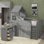 Lit mezzanine simple avec bureau et armoire pour enfants et adolescents, lit mezzanine en bois avec toit, tiroirs et tablettes de rangement