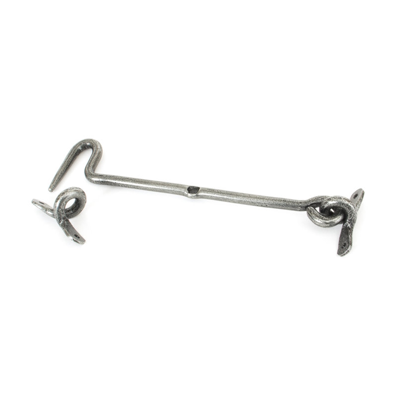 Forged Cabin Hook, 6cm H x 20.8cm W x 3cm D, Pewter Patina