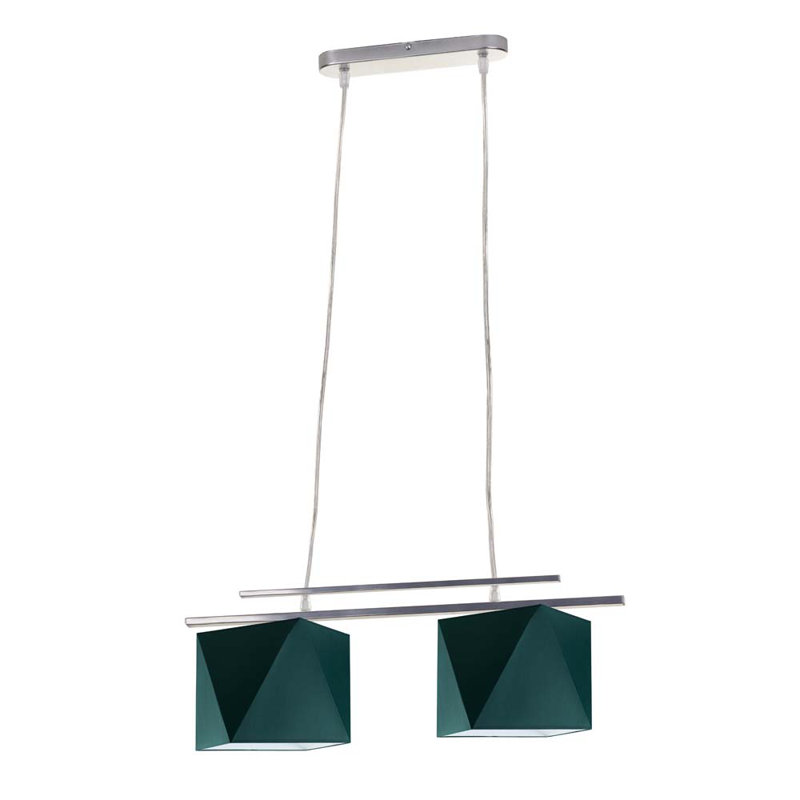 Dendall 2 - Light Kitchen Island Pendant, Green, Chrome