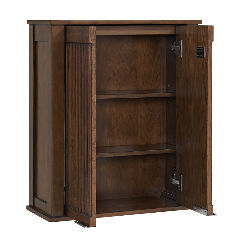 Through Lines Wall Mounted Bathroom Wall Cabinet, Brown