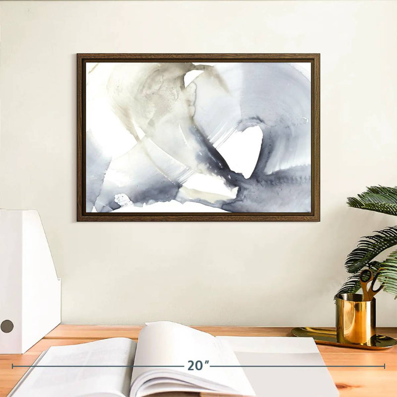 Wave Break II, 31 po x 21 po, Cadre flottant noyer