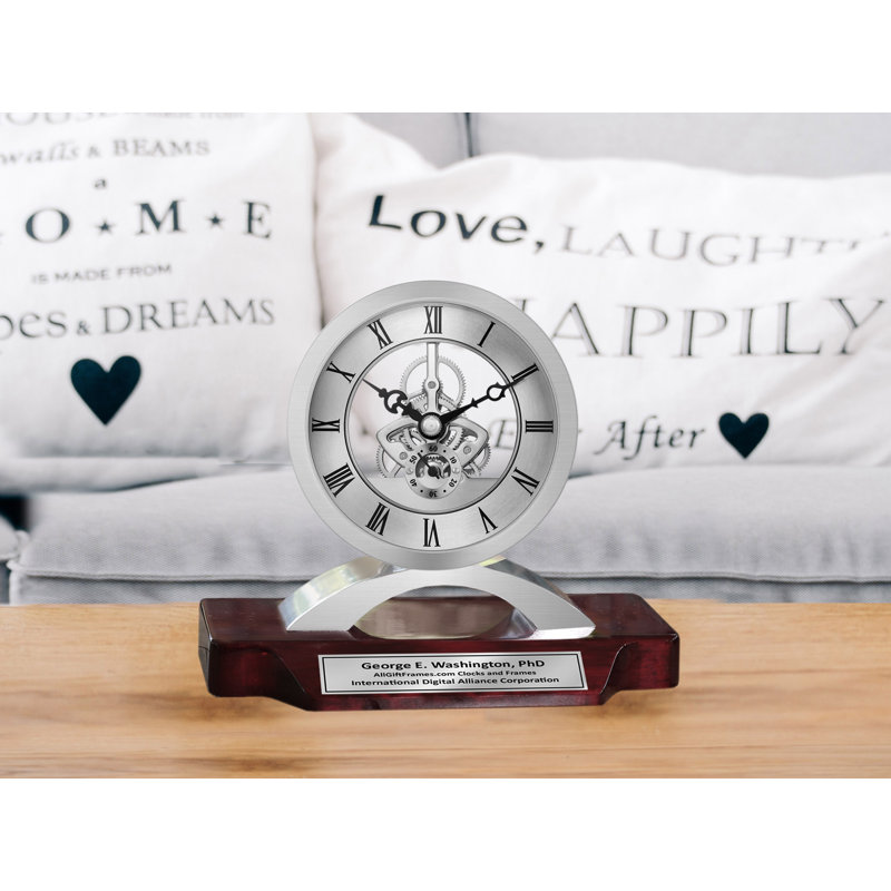 Horloge de bureau en argent personnalisée, Oui