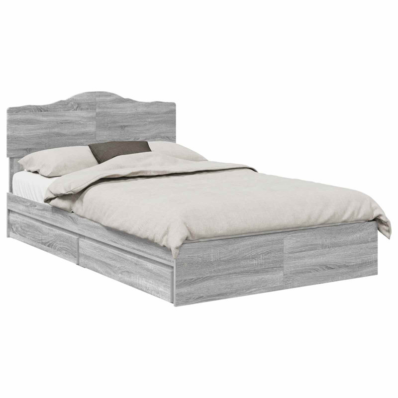 Bed Frame, Double (4'6), Grey Sonoma
