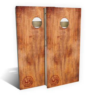2' x 4' Woodgrain Themed Solid Wood Cornhole Set