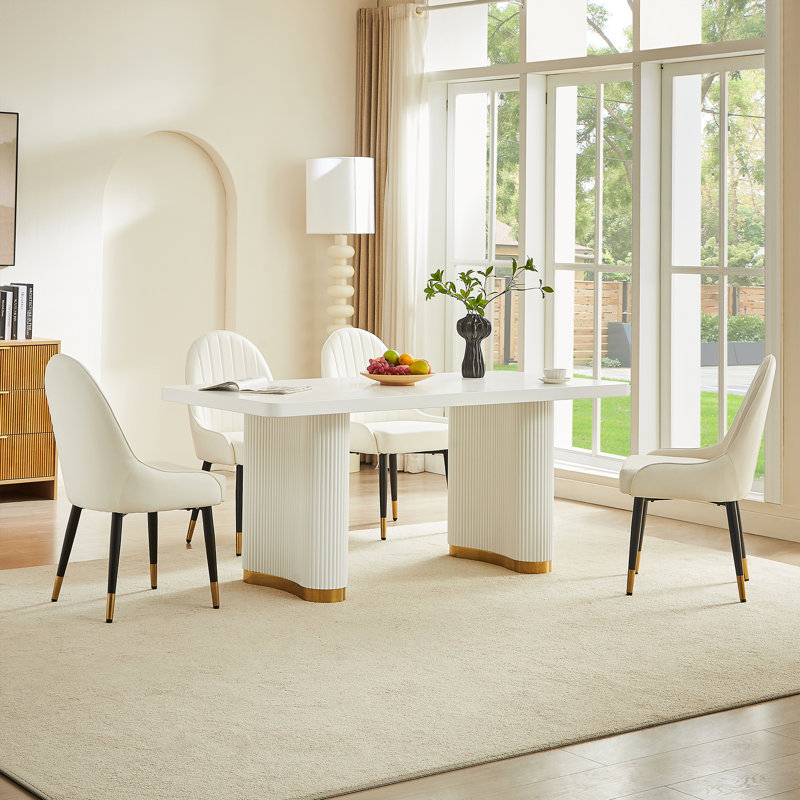 Dining Table, 29.5"H x 63"L x 31.5"W, White