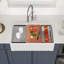 33" L x 20" W Farmhouse Kitchen Sink Workstation Sink White Ceramic Kitchen Sink Double Bowl Sink