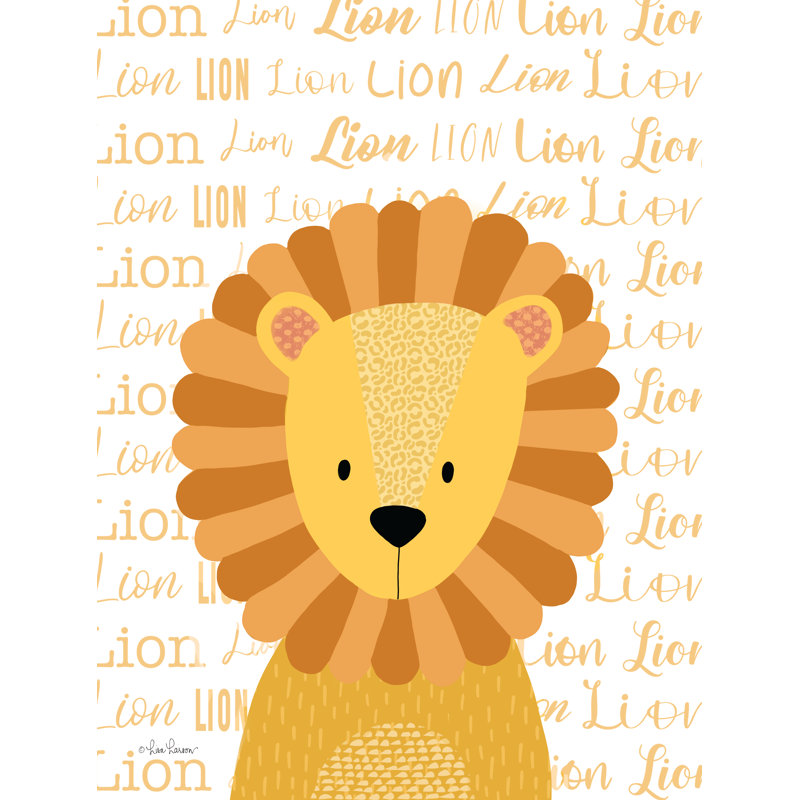 «Baby Lion on Canvas» par Lisa Larson, reproduction, H 12 po x l 8 po