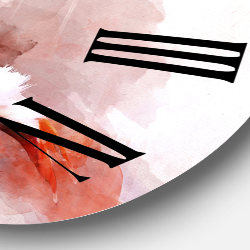 Portrait de flamant rose III - Horloge murale de ferme, Grand