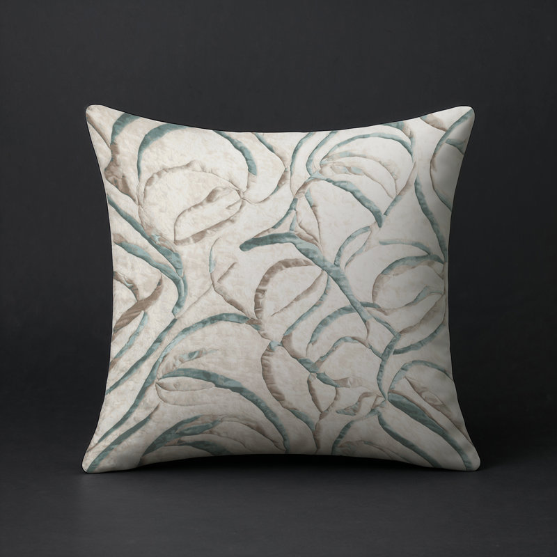 Coussin décoratif intérieur / extérieur bleu Modern Modern, Gris abstrait 116, Carré 16 po