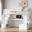 Lit mezzanine avec bureau, tablettes, 2 tiroirs intégrés et escalier de rangement-918865038