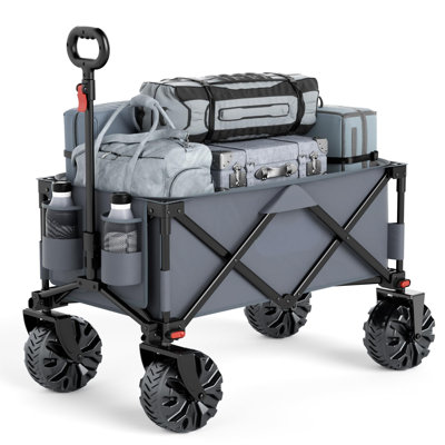 Collapsible Folding Utility Wagon, Foldable Wagon Carts Heavy Duty, Large Capacity Beach Wagon With All Terrain Wheels, Outdoor Portable Wagon For Cam -  PET SUPPLY PLUS INC, HYC0B8ZC9Y22