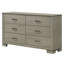 Mobilier de chambre à coucher moderne et élégant à 6 tiroirs avec commode de rangement à finition grise 1 pièce
