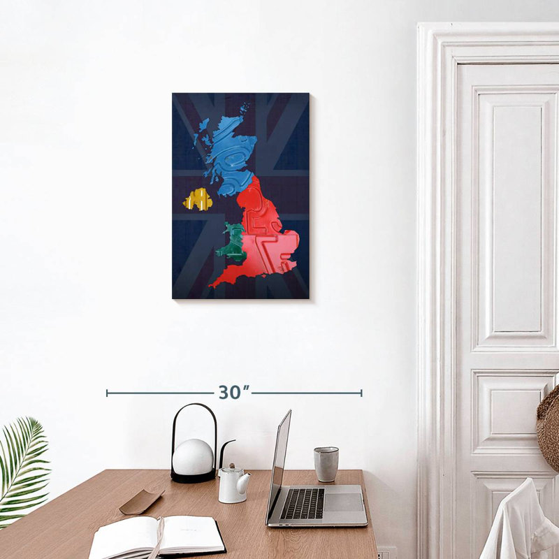 Aliaz UK Map, 24" H x 16" W
