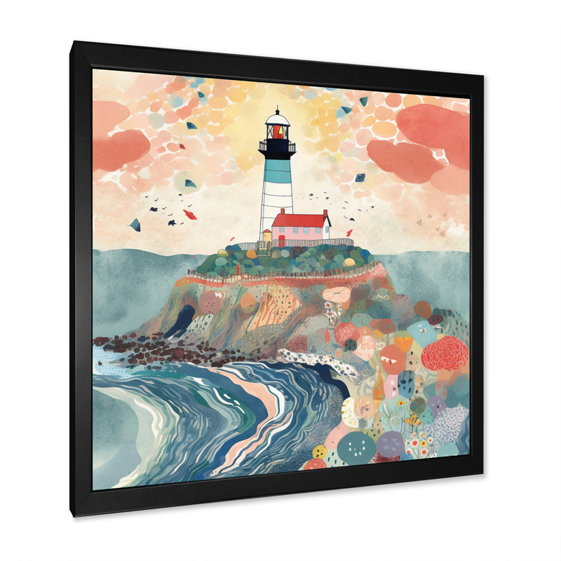 Phare côtier III, H 36 po x l 36 po x P 1,5 po, Cadre simple noir