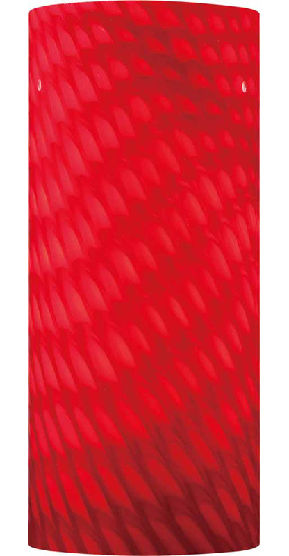 8"H x 3"W Red Frit Glass Cylinder Pendant Shade with Pin Holes, Red