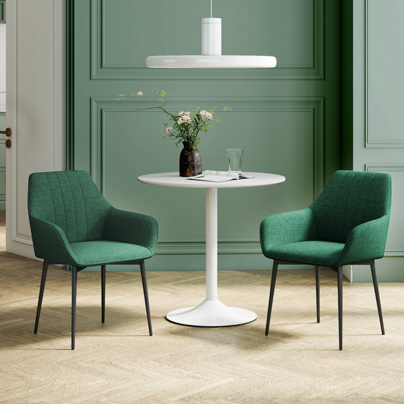 Ensemble de 2 chaises de salle à manger rembourrées avec pieds en métal