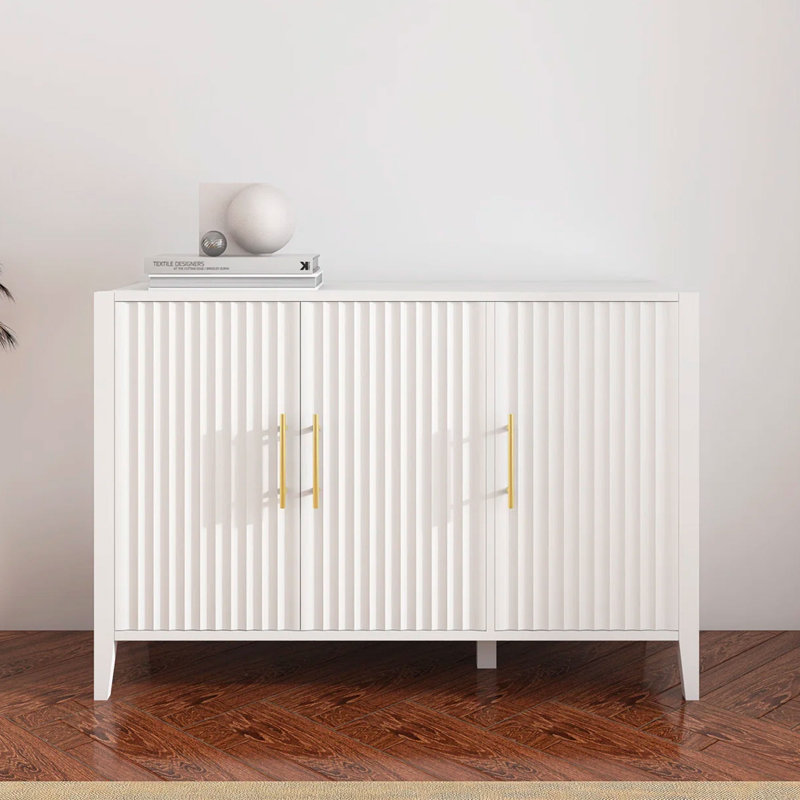 Armoire de rangement moderne en bois aggloméré 48 po avec tablette, Blanc
