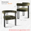 Ensemble de 6 fauteuils de salle à manger rembourrés en velours de 18 po (ensemble de 6)-750394919