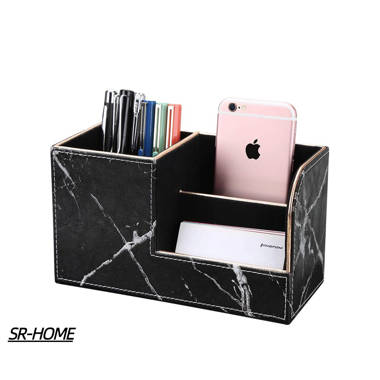 SR-HOME Faux Leather Desk Organizer