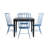 Blum 60" Black Finish Dining Set - 5-Piece, Black Dining Table And High Back Windsor Dining Chairs-1533423190