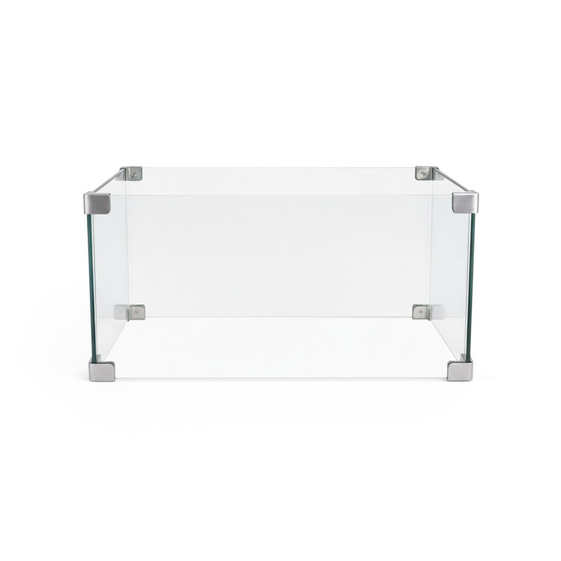 30" Square Transparent Glass Of Tempered Character For Fire Pit Burners, Wind - Proofing Trait Stable Flame, Sophisticated Style Design To Match Decor, Simple Install And , 17.87 Inches Deep, 4.11