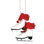 Figurine décorative suspendue en fausse fourrure à patins