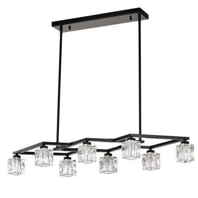 Moderne noir mat pour l'éclairage de plafond de chambre à coucher - 8 - Luminaire industriel avec hauteur de salon réglable en métal