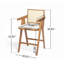Tabouret de bar à dossier en plastique tissé crème de 27 po de hauteur - siège en tissu rembourré de mousse et durable-353808650