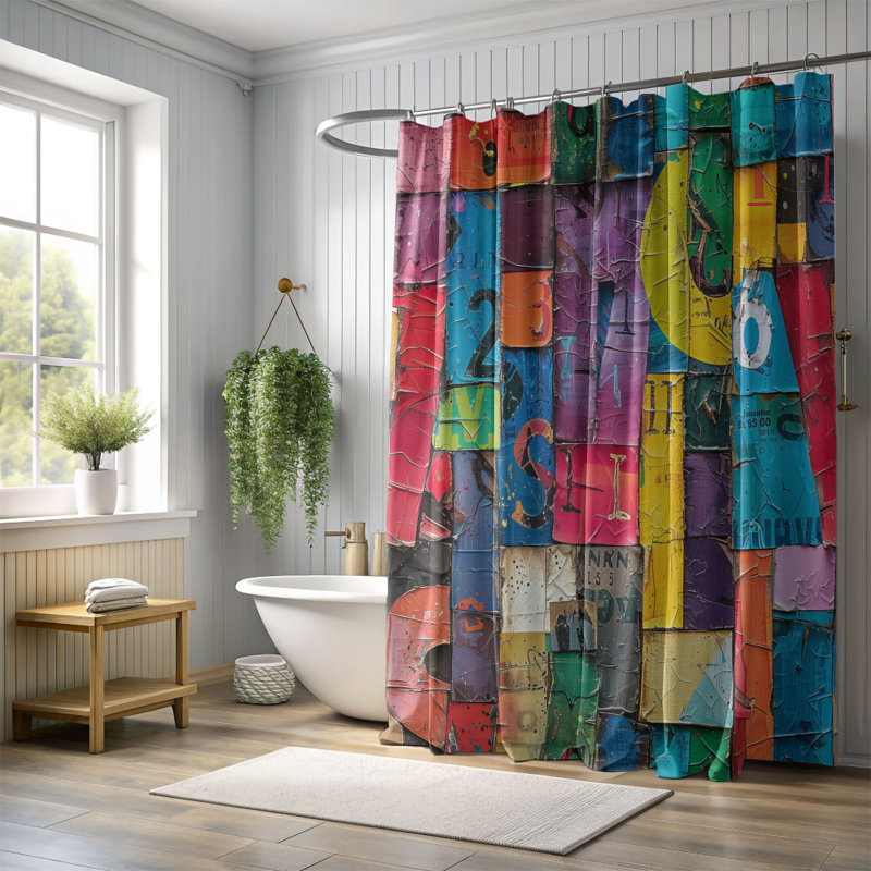 Rideau de douche Bright Mix - Premium, H 74 po x l 71 po