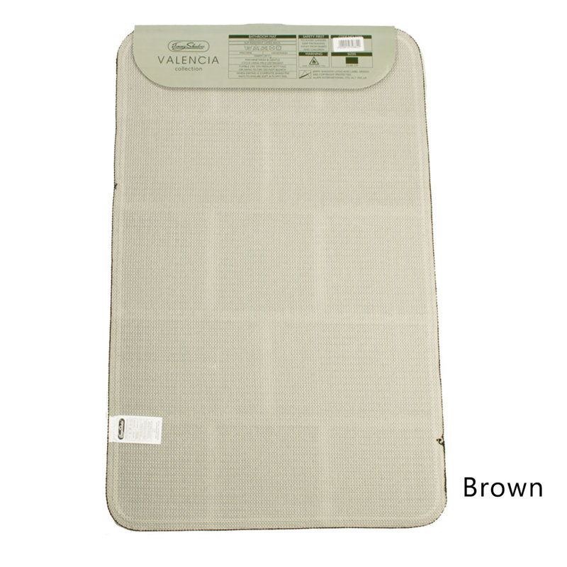 Abibail Non-Slip Bath Rug, Brown