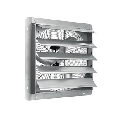 Shutter Exhaust Fan, Aluminum Wall Mounted Shutter Exhaust Fan, 3500 CFM, 1500 RPM High Speed Low Noise Automatic Shutter Attic Fan, Ventilation and Cooling for Greenhouses,