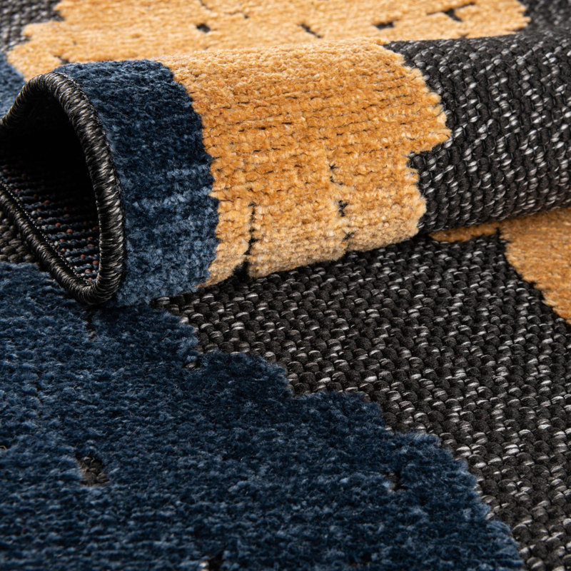 Medfield Indoor/Outdoor Rug Black, Round 3'3"