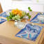 Polyester Azure Blue Pale Pink Rectangle Placemat