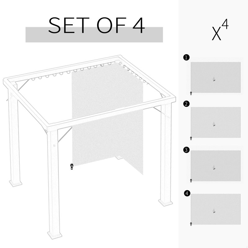 Gazebo Sidewall Set With Panels, Hooks And C-Rings
