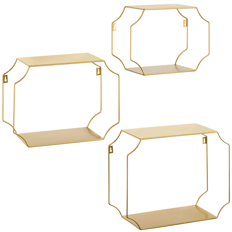 Adoraim 3 Piece Metal Floating Shelf