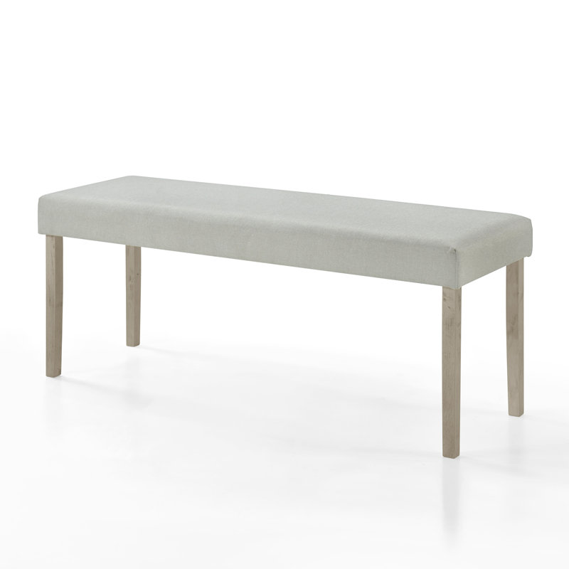 Paulett Upholstered Wood Bench, Antique Gray