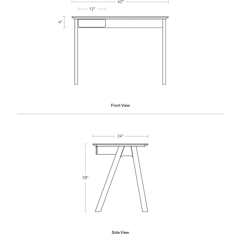 Stash Solid Wood Base Writing Desk, Marine Blue